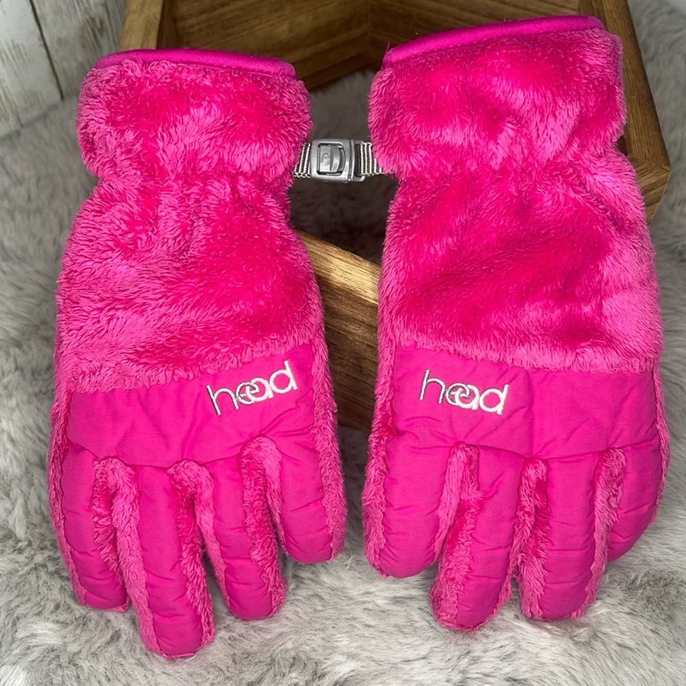 Pink Teddy Gloves by Head, Youth Size M